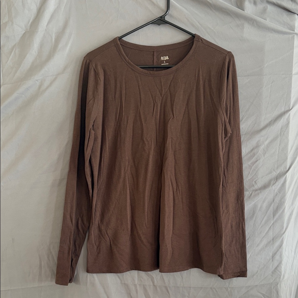 a.n.a Brown Long Sleeve Top